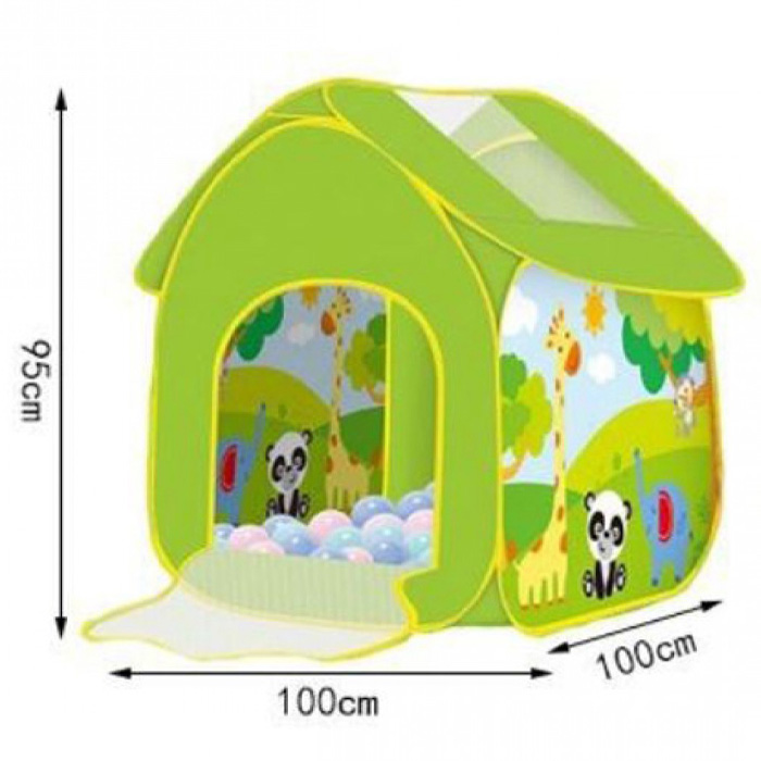 Pop-Up Παιδική Σκηνή με Ζωάκια Cartoon Tent 100x100x95cm - Πράσινη